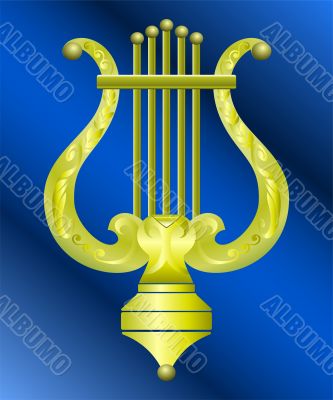 Vector gold decorated lyre