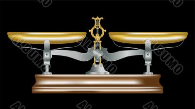vector illustration of  vintage metal table scales