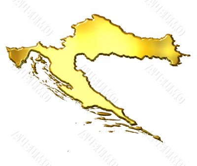 Croatia 3d Golden Map