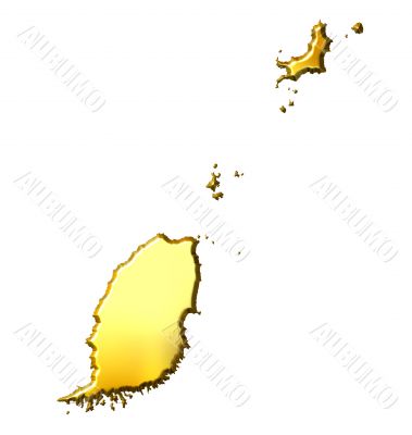 Grenada 3d Golden Map