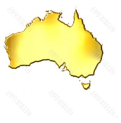 Australia 3d Golden Map