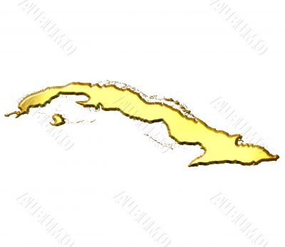 Cuba 3d Golden Map
