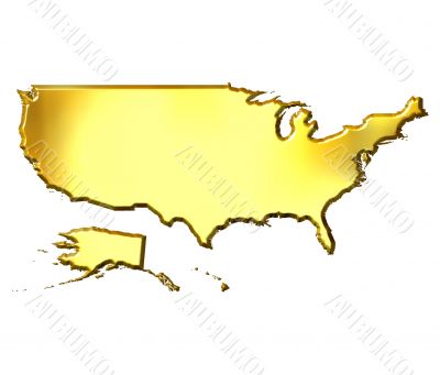 USA 3d Golden Map