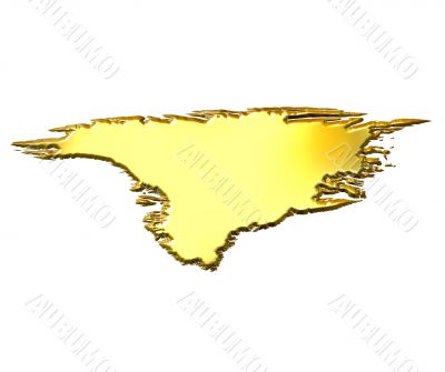 Greenland 3d Golden Map