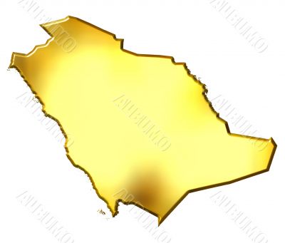 Saudi Arabia 3d Golden Map
