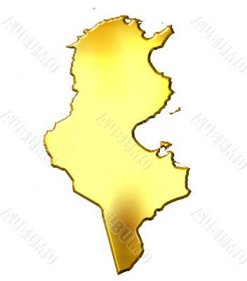 Tunisia 3d Golden Map