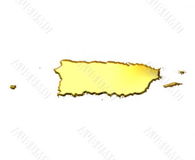 Puerto Rico 3d Golden Map