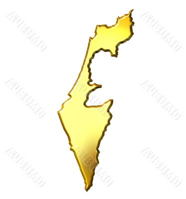 Israel 3d Golden Map