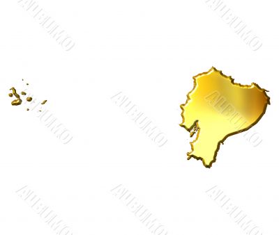 Ecuador 3d Golden Map