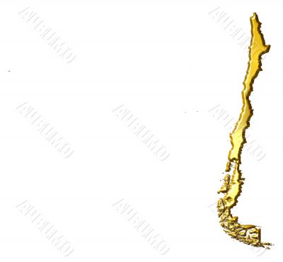 Chile 3d Golden Map