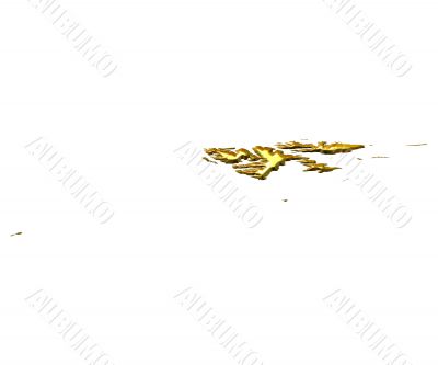 Svalbard and Jan Mayen 3d Golden Map