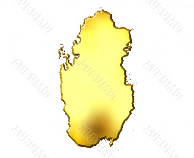 Qatar 3d Golden Map