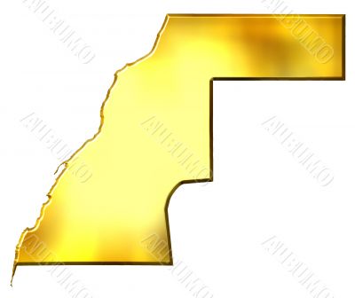 Western Sahara 3d Golden Map