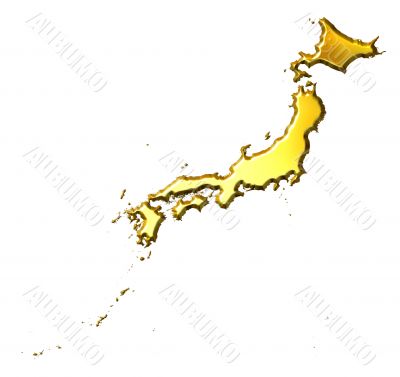 Japan 3d Golden Map