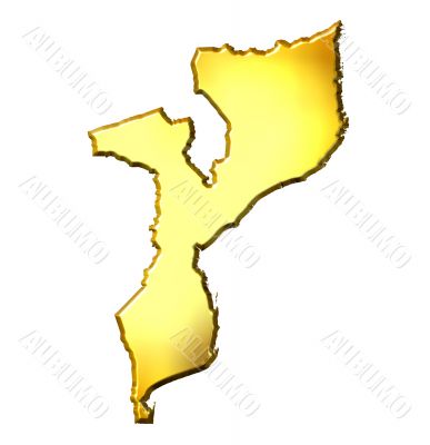 Mozambique 3d Golden Map