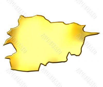 Andorra 3d Golden Map
