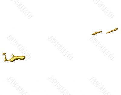 Cayman Islands 3d Golden Map