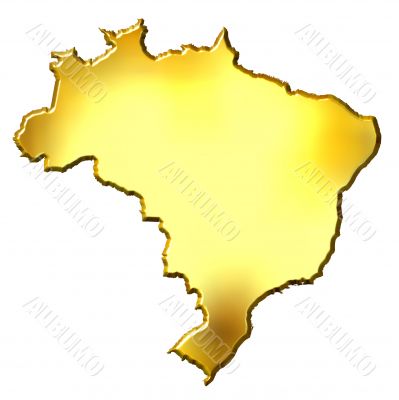 Brazil 3d Golden Map