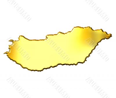 Hungary 3d Golden Map