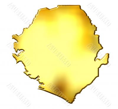 Sierra Leone 3d Golden Map