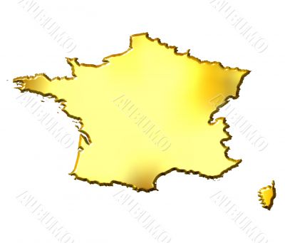France 3d Golden Map