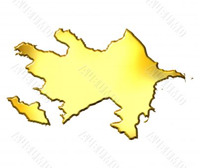 Azerbaijan 3d Golden Map