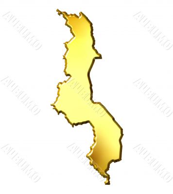 Malawi 3d Golden Map