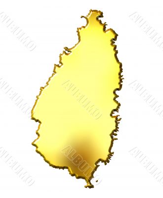 Saint Lucia 3d Golden Map