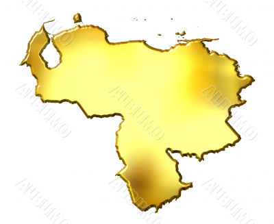 Venezuela 3d Golden Map