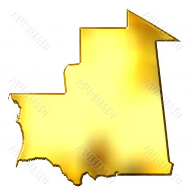Mauritania 3d Golden Map