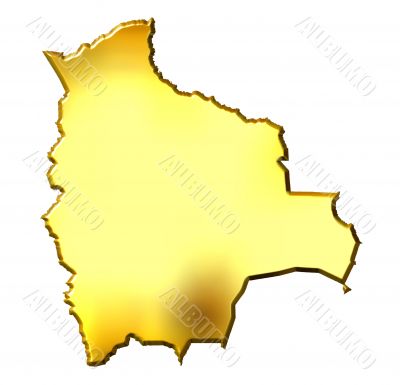 Bolivia 3d Golden Map