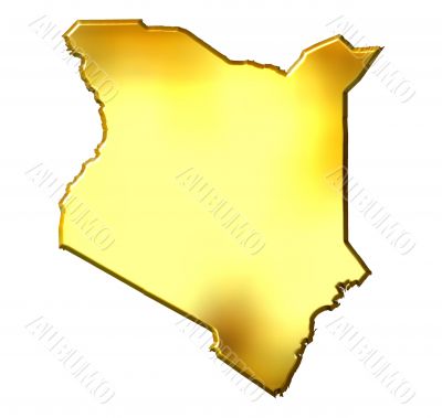 Kenya 3d Golden Map