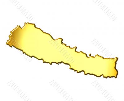 Nepal 3d Golden Map
