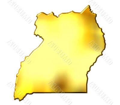 Uganda 3d Golden Map