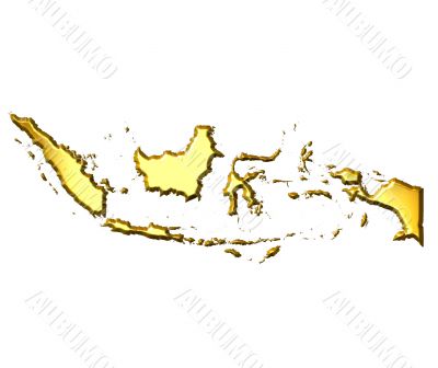 Indonesia 3d Golden Map