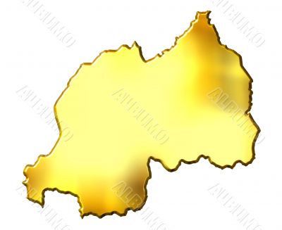 Rwanda 3d Golden Map