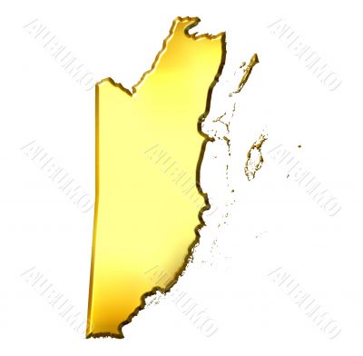 Belize 3d Golden Map