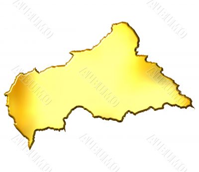 Central African Republic 3d Golden Map