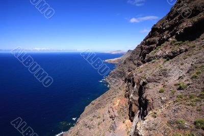 Panoramic view from the mountains to the ocean