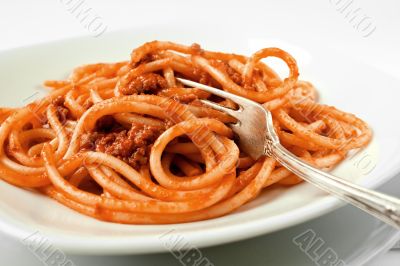 Spaghetti with tomato sauce