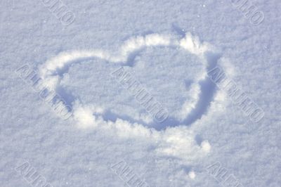 Heart signed in the snow