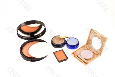 open face powder and eyeshadows