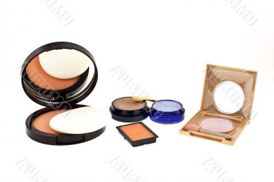 open face powder and eyeshadows