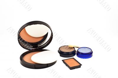 face powder and eyeshadows