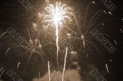 Fireworks Night sepia