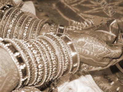 Bride in Indian Marriage sepia