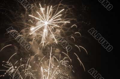 Fireworks Show sepia