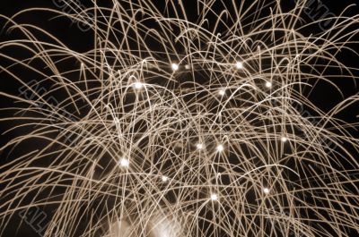 Fireworks Closeup sepia