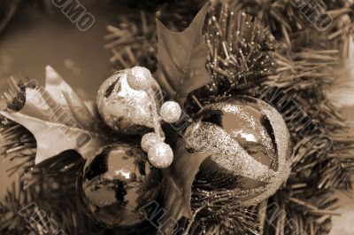 Christmas Decoration Balls sepia