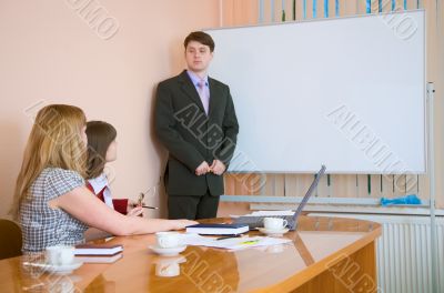 Young man to speak at a meeting